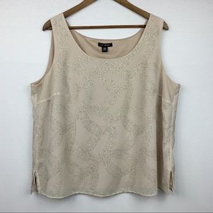 Le Bos Cream Sparkle Fully Lined Shear Camisole